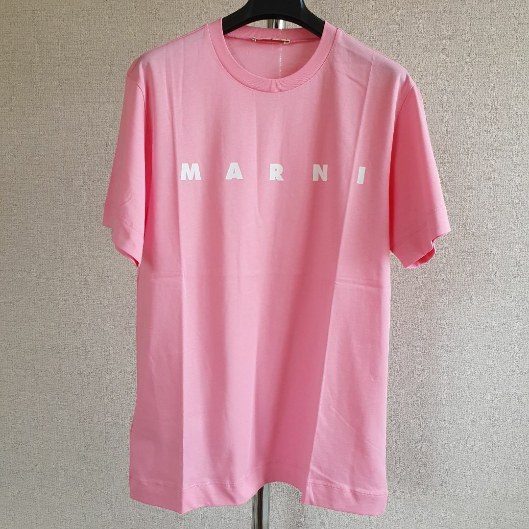 Marni(マルニ)の【新品・未使用】MARNI KIDS ロゴプリントコットンTシャツ　ピンク12Y キッズ/ベビー/マタニティのキッズ服女の子用(90cm~)(Tシャツ/カットソー)の商品写真