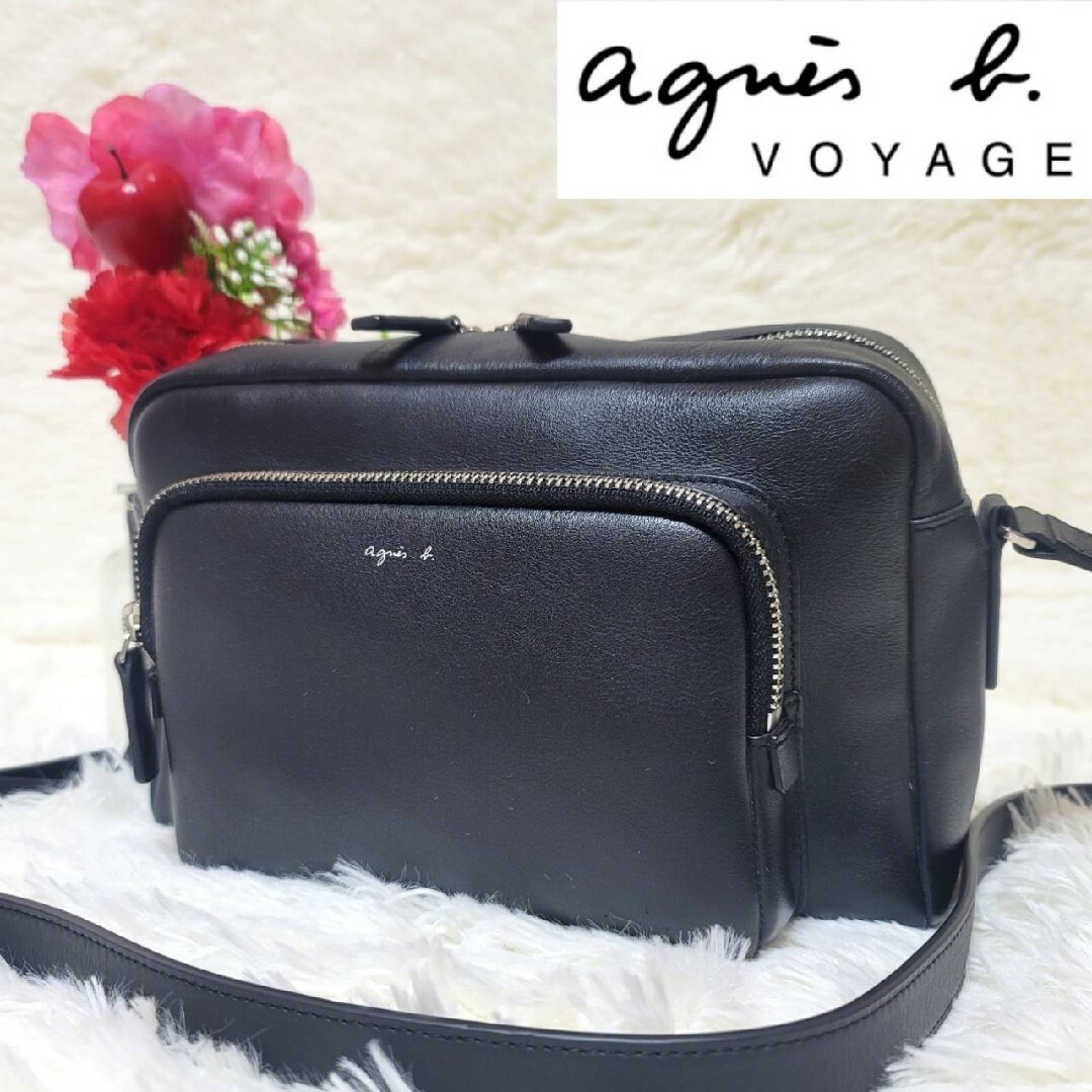 agnes b.(アニエスベー)の【極美品】アニエスベー ボヤージュ ショルダーバッグ angele  レザー レディースのバッグ(ショルダーバッグ)の商品写真