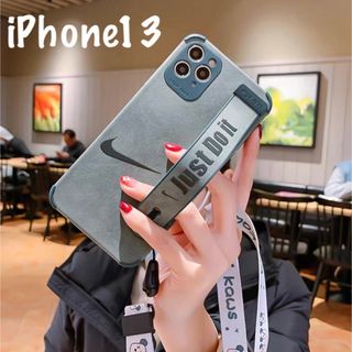 ハンドベルト型 iphoneケース iPhone13 グリーン(iPhoneケース)