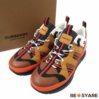 BURBERRY - 新品同様 BURBERRY バーバリー 8017129 ユニオン TBロゴ レザー レースアップ ロウ トップ スニーカー シューズ 箱付き 46410