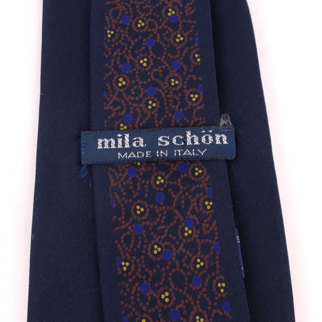 mila schon(ミラショーン)のミラショーン ブランドネクタイ 総柄 シルク イタリア製 メンズ ネイビー mila schon メンズのファッション小物(ネクタイ)の商品写真