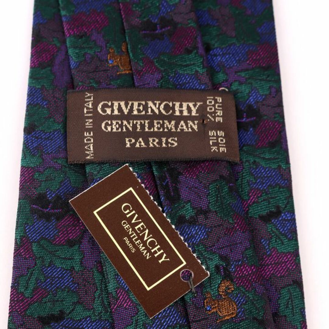 GIVENCHY(ジバンシィ)のジバンシィ ブランドネクタイ 総柄 植物柄 リス シルク イタリア製 未使用品 メンズ マルチカラー GIVENCHY メンズのファッション小物(ネクタイ)の商品写真