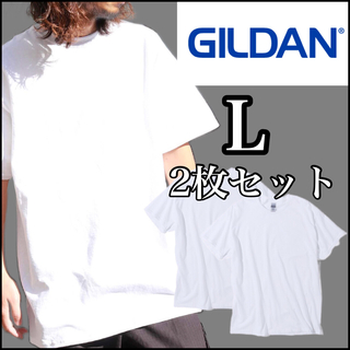 ギルタン(GILDAN)の新品 ギルダン 6oz ウルトラコットン 無地 半袖Tシャツ 白2枚 L(Tシャツ/カットソー(半袖/袖なし))