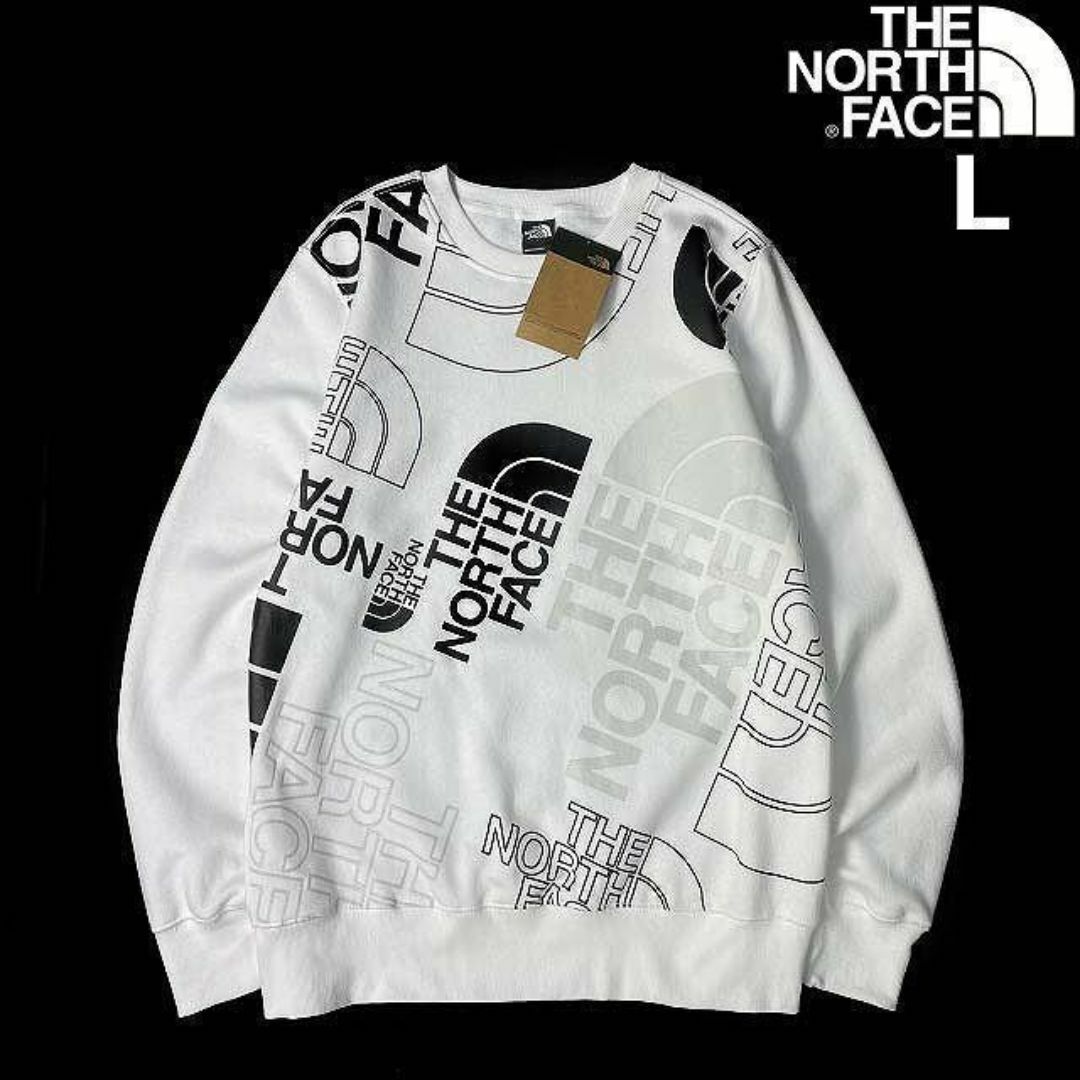 THE NORTH FACE(ザノースフェイス)のノースフェイス スウェット US限定 総柄 (L)白 181130 メンズのトップス(スウェット)の商品写真