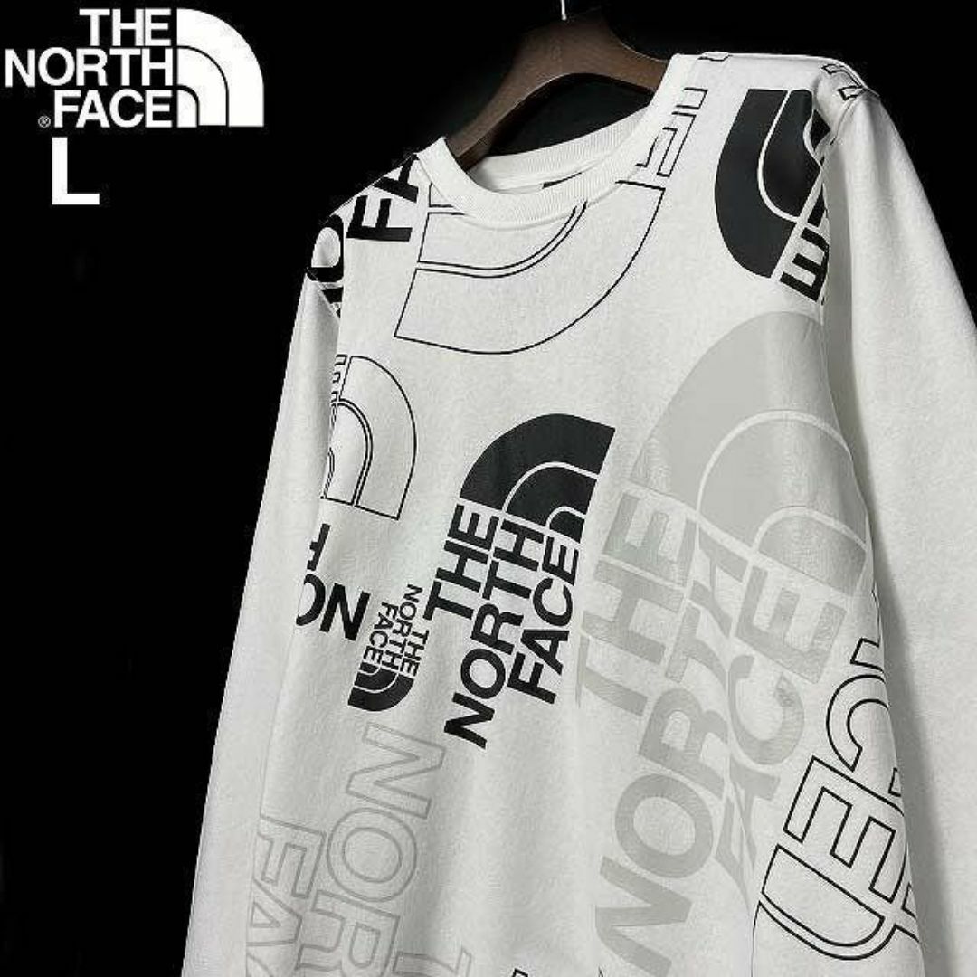 THE NORTH FACE(ザノースフェイス)のノースフェイス スウェット US限定 総柄 (L)白 181130 メンズのトップス(スウェット)の商品写真