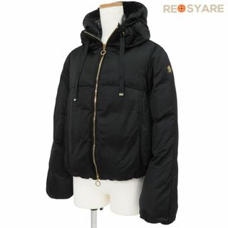 モンクレール(MONCLER)のMONCLER モンクレール ROUEN ロゴ金具 ジップアップ ショート ダウン ジャケット ブルゾン 46382(ダウンジャケット)