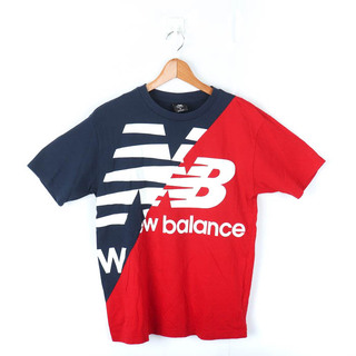 ニューバランス(New Balance)のニューバランス 半袖Tシャツ ビッグロゴT トリコロールカラー コットン メンズ Sサイズ 紺×赤×白 NEW BALANCE(Tシャツ/カットソー(半袖/袖なし))