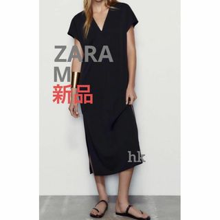 ザラ(ZARA)のZARA　ザラ　カットアウトディテール　チュニックワンピース　M　9号　11号(ロングワンピース/マキシワンピース)