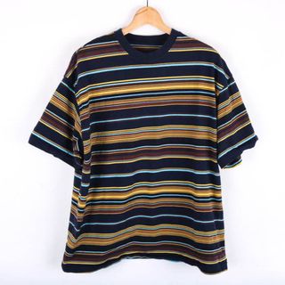 ビームス(BEAMS)のビームス 半袖Tシャツ トップス カットソー ボーダー メンズ Lサイズ ネイビー イエロー BEAMS(Tシャツ/カットソー(半袖/袖なし))