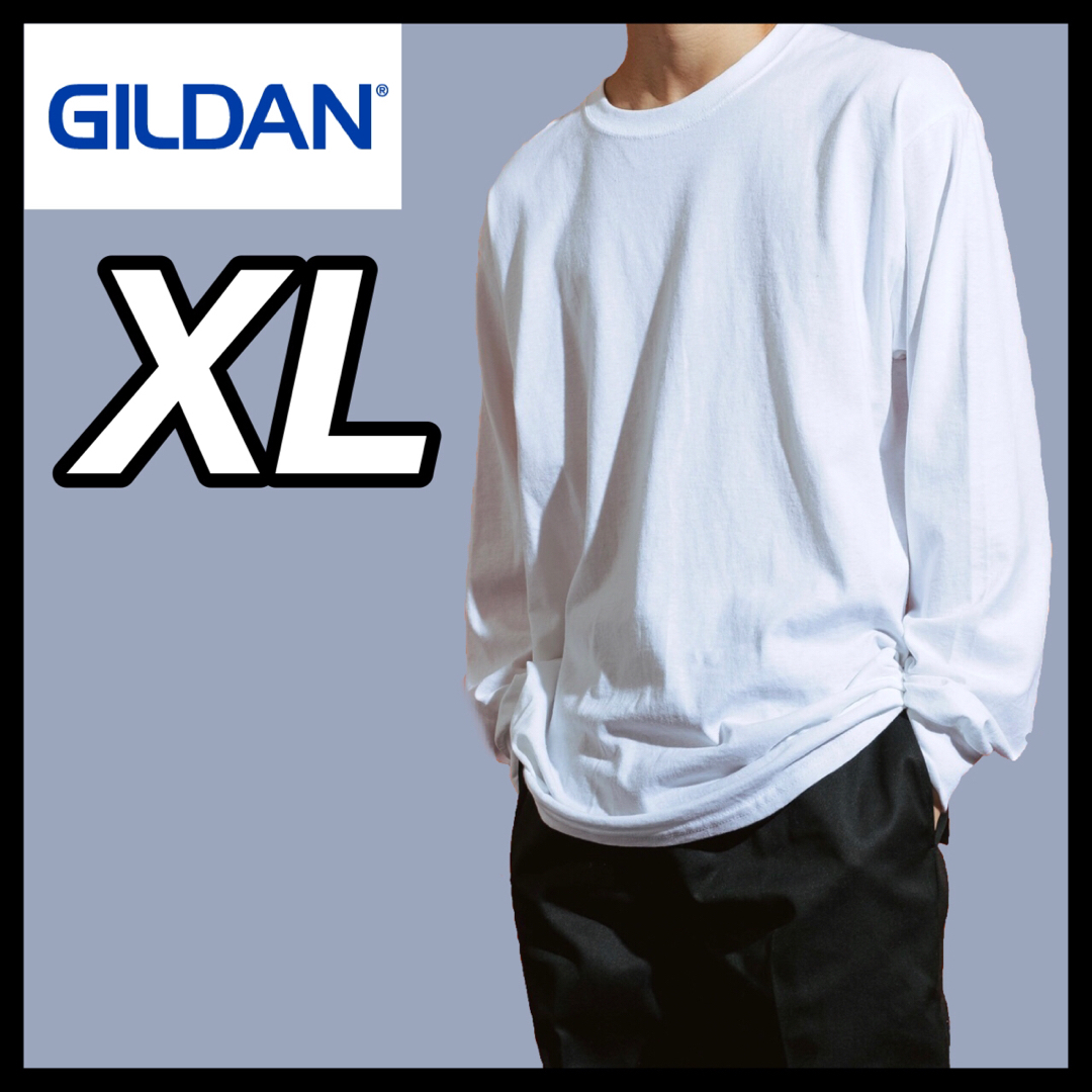 GILDAN(ギルタン)の新品未使用 ギルダン 6oz ウルトラコットン 無地  ロンT ホワイト XL メンズのトップス(Tシャツ/カットソー(七分/長袖))の商品写真