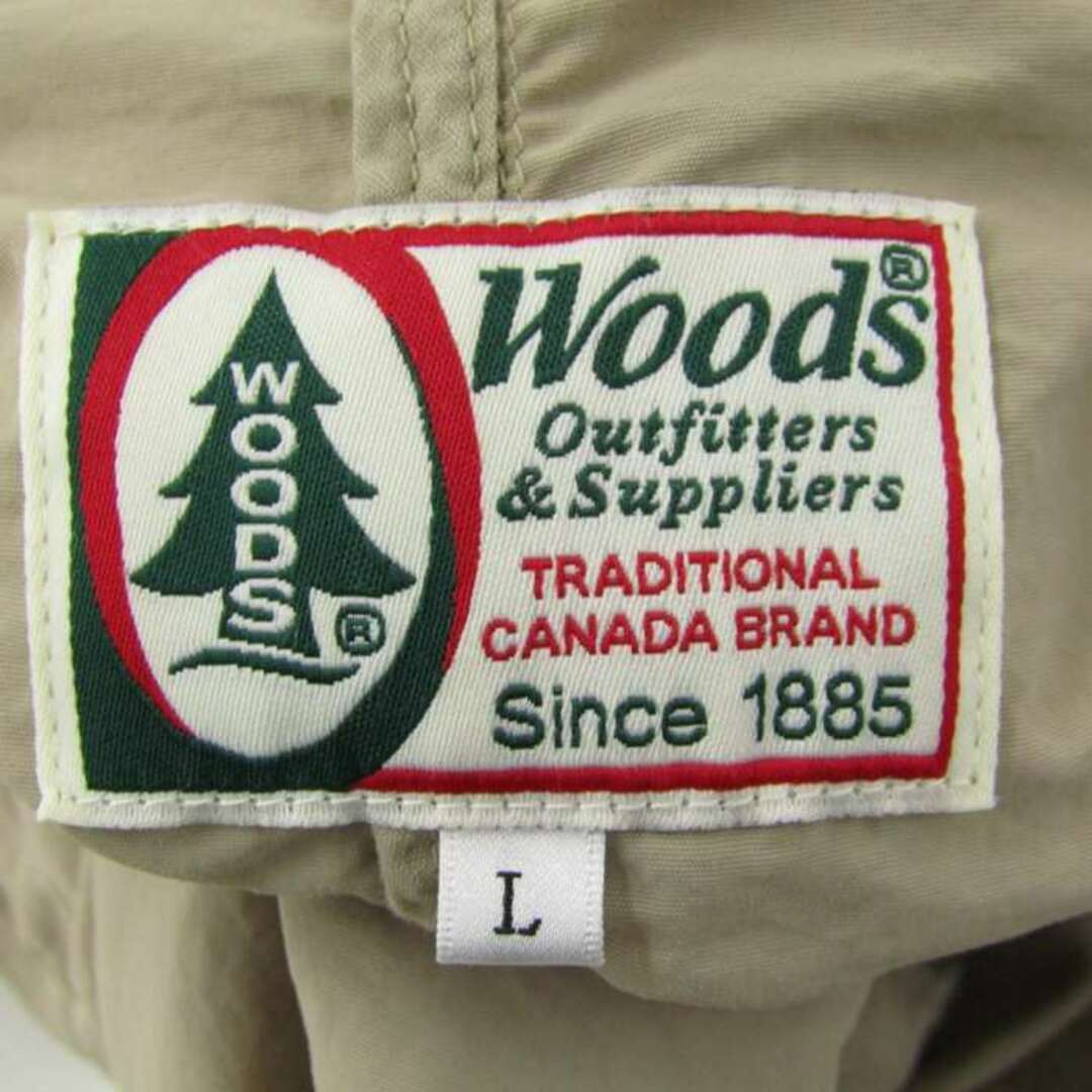 ウッズ モッズコート ミリタリー アウター ジャケット Outfitters＆Suppliers レディース Lサイズ ブラウン WOODS レディースのジャケット/アウター(モッズコート)の商品写真