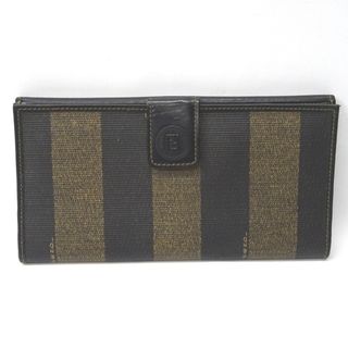 フェンディ(FENDI)のフェンディ 長財布
 Wホック 2804-01339 ブラック×カーキ Ft602446 中古(財布)