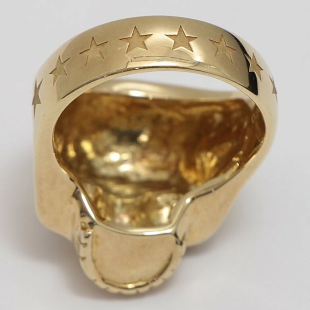 TREASURE IIII 銀座店 トレジャーフォー 20個限定 マーブルス コラボ スカルリング K14 アクアマリン size:17 ゴールド 94420 メンズのアクセサリー(リング(指輪))の商品写真