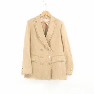 マックスマーラ(Max Mara)の美品 maxmaraSTUDIO マックスマーラ ジャケット 42 L 麻 他 テーラード ブレザー ダブルボタン レディース AM5581A16 (ロングコート)