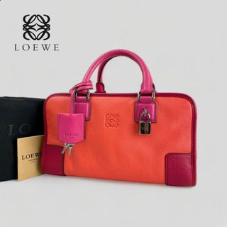 ロエベ(LOEWE)のほぼ未使用●ロエベ アマソナ28● トリコロール アナグラム カラーハンドバッグ(ハンドバッグ)