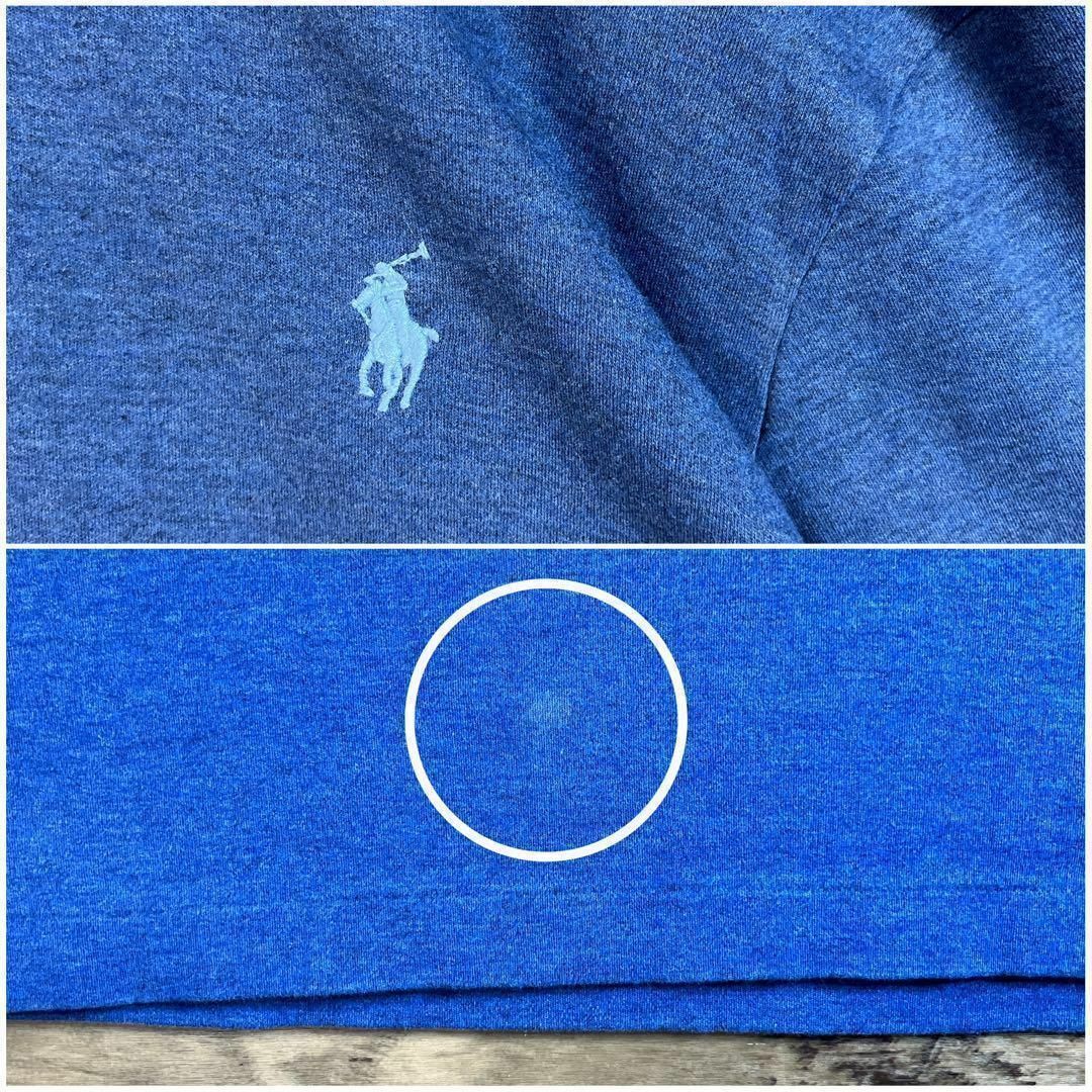 POLO RALPH LAUREN(ポロラルフローレン)の6352 ポロラルフローレン　ポロシャツ　半袖　刺繍ロゴ　三つボタン　L ブルー メンズのトップス(ポロシャツ)の商品写真