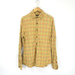 フルカウント(FULLCOUNT)のフルカウント FULLCOUNT 長袖 コットン チェックシャツ 黄色 40(シャツ)