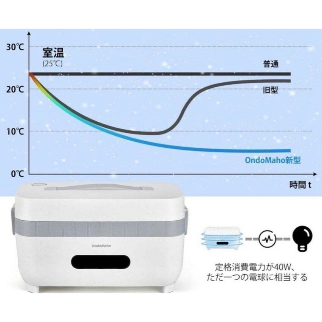 お弁当 保冷保温 両用 ランチボックス ヒーターランチボックス　変換プラグ付き インテリア/住まい/日用品のキッチン/食器(弁当用品)の商品写真