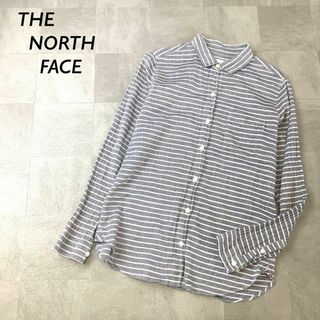 ザノースフェイス(THE NORTH FACE)のTHE NORTH FACE リネン ブレンド ボーダー シャツ ブルー系(シャツ/ブラウス(長袖/七分))