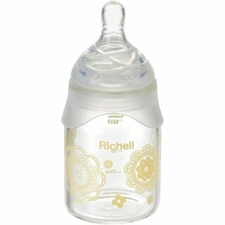 リッチェル(Richell)のリッチェル 耐熱ガラス ほ乳瓶 100ml おうちミルクボトル 花レース 新生児(哺乳ビン)