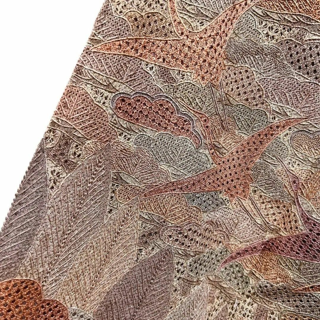 スワトウ刺繍 鳥 松 色紙模様 訪問着 着物 033wの通販 by スワトウ刺繍 鳥 松 色紙模様 訪問着 着物 033wの通販 by