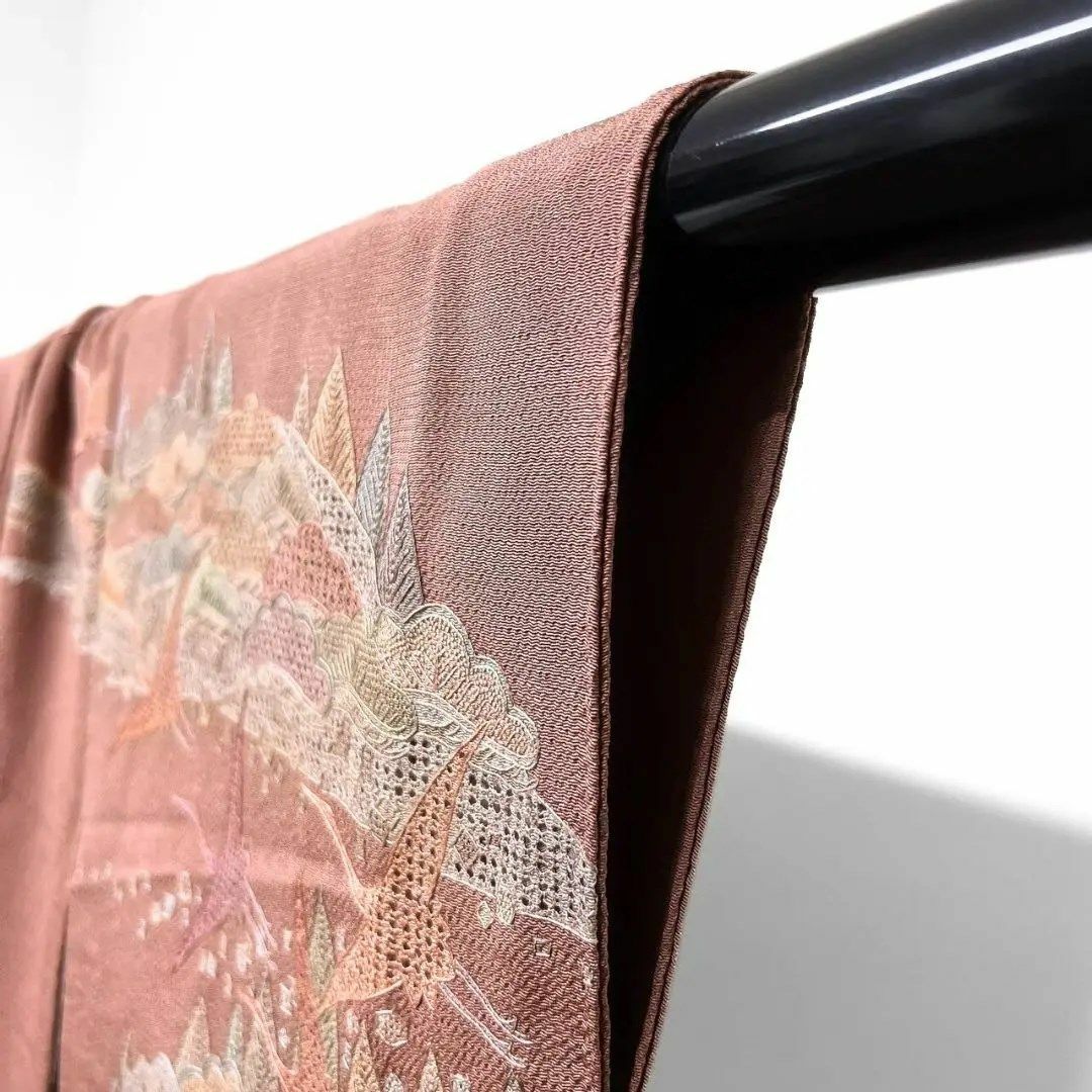 スワトウ刺繍 鳥 松 色紙模様 訪問着 着物 033wの通販 by スワトウ刺繍 鳥 松 色紙模様 訪問着 着物 033wの通販 by