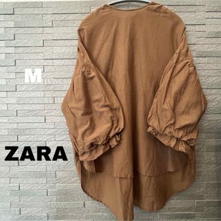 ザラ(ZARA)のザラZARA ボリュームスリーブ フリル ワンピース フレア チュニック M(チュニック)