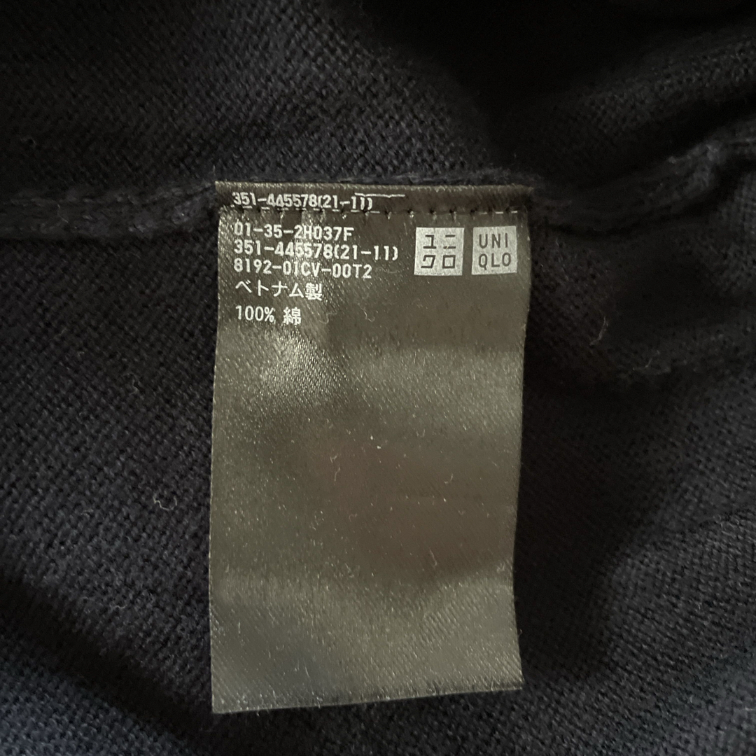 UNIQLO(ユニクロ)の綿100% ユニクロメンズ　長袖トップス　ネイビー　Sサイズ メンズのトップス(Tシャツ/カットソー(七分/長袖))の商品写真