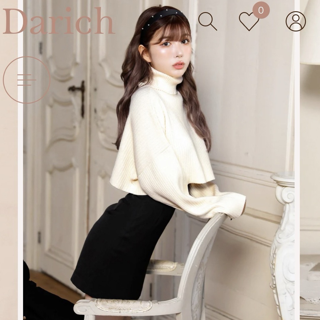 Darich(ダーリッチ)のダーリッチ　　カラーショートリブニット レディースのトップス(ニット/セーター)の商品写真