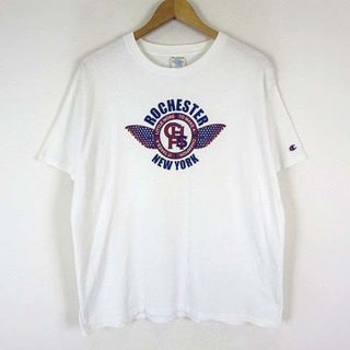 チャンピオン(Champion)のチャンピオン Tシャツ ROCHESTER プリント ロゴ 刺繍 半袖 L 白(Tシャツ/カットソー(半袖/袖なし))