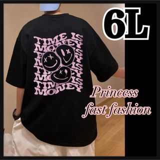 【6L】ピンク ニコちゃん 半袖Tシャツ＊大きいサイズ＊レディース＊メンズ(Tシャツ(半袖/袖なし))