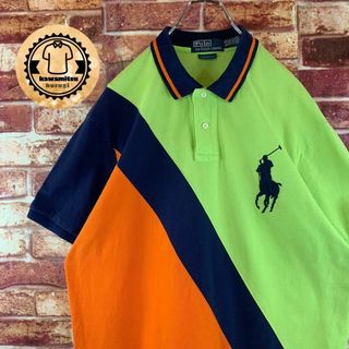 POLO RALPH LAUREN - 5906 古着　ポロラルフローレン　ポロシャツ　半袖　刺繍ロゴ　XL