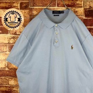 ポロラルフローレン(POLO RALPH LAUREN)の5914 古着　ポロラルフローレン　ポロシャツ　半袖　刺繍ロゴ　XL(ポロシャツ)