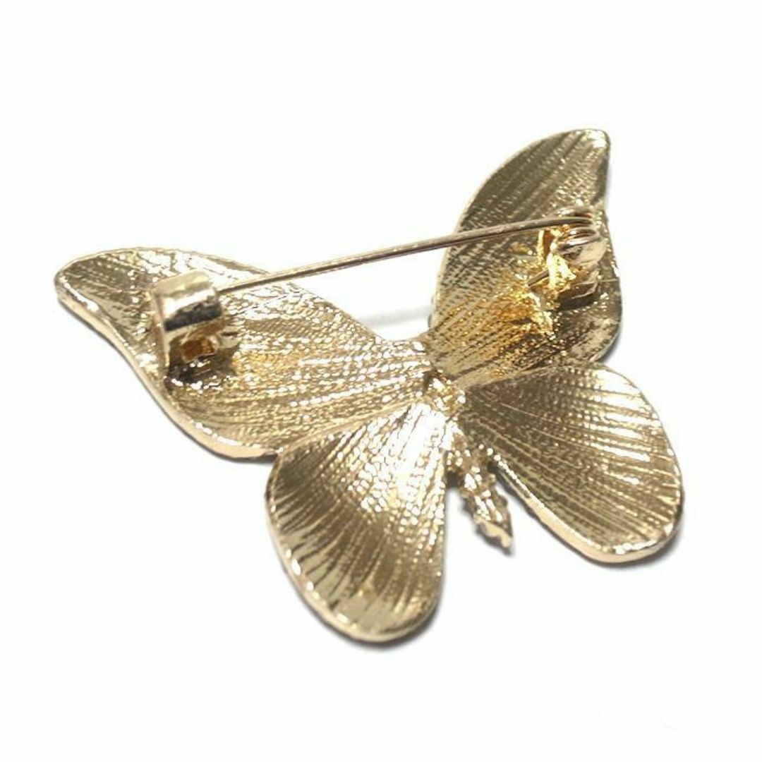 pin-1380　ラペルピン★ブローチ　蝶　ちょうちょ　バタフライ　ゴールド メンズのアクセサリー(その他)の商品写真