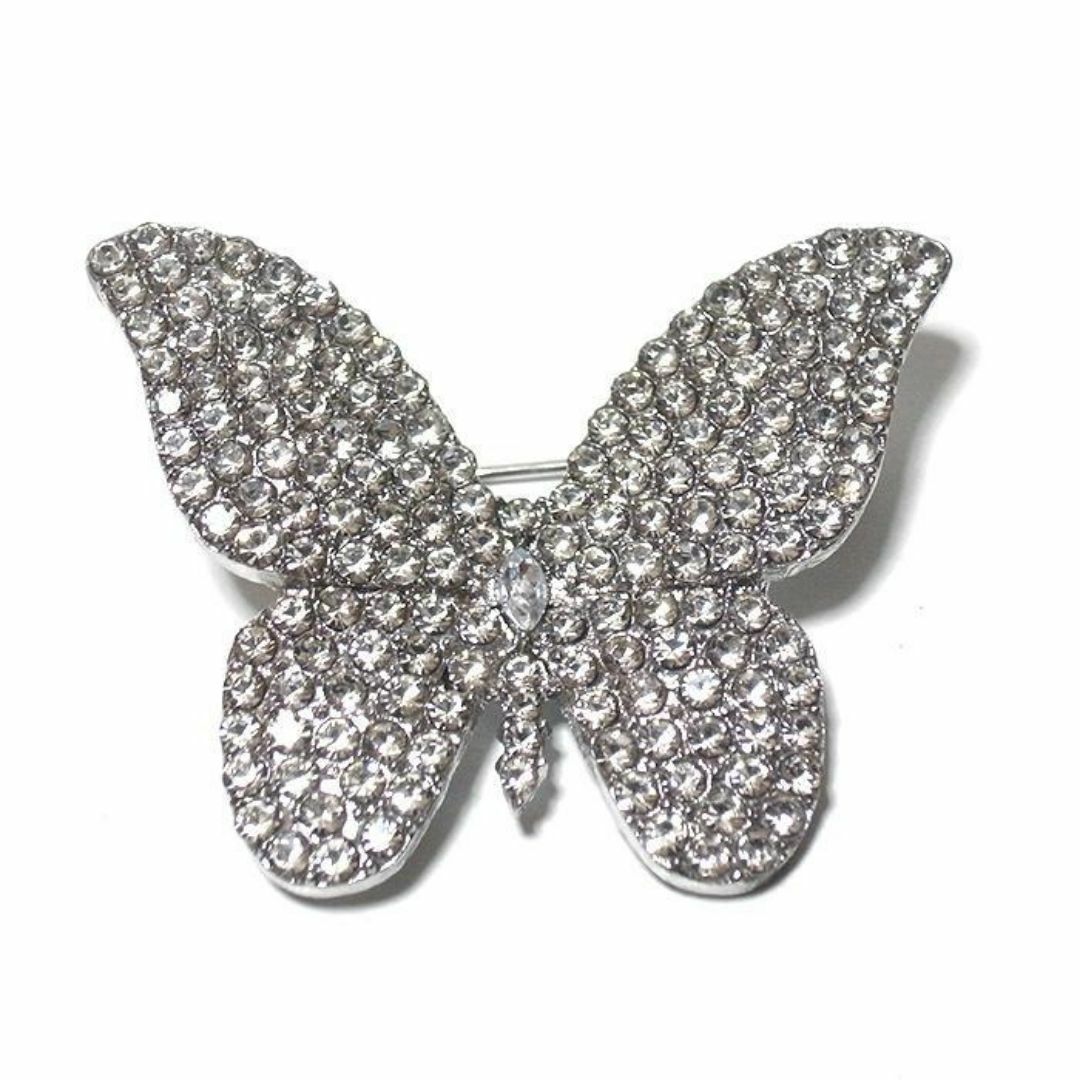 pin-1381　ラペルピン★ブローチ　蝶　ちょうちょ　バタフライ　シルバー メンズのアクセサリー(その他)の商品写真