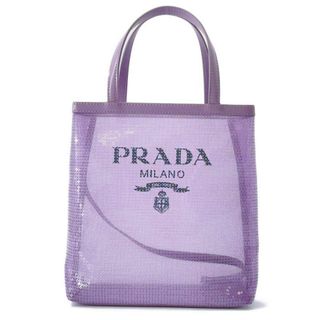 プラダ(PRADA)のプラダ ハンドバッグ メッシュ スパンコール レザー 1BG417 PRADA バッグ ポーチ付き(ハンドバッグ)