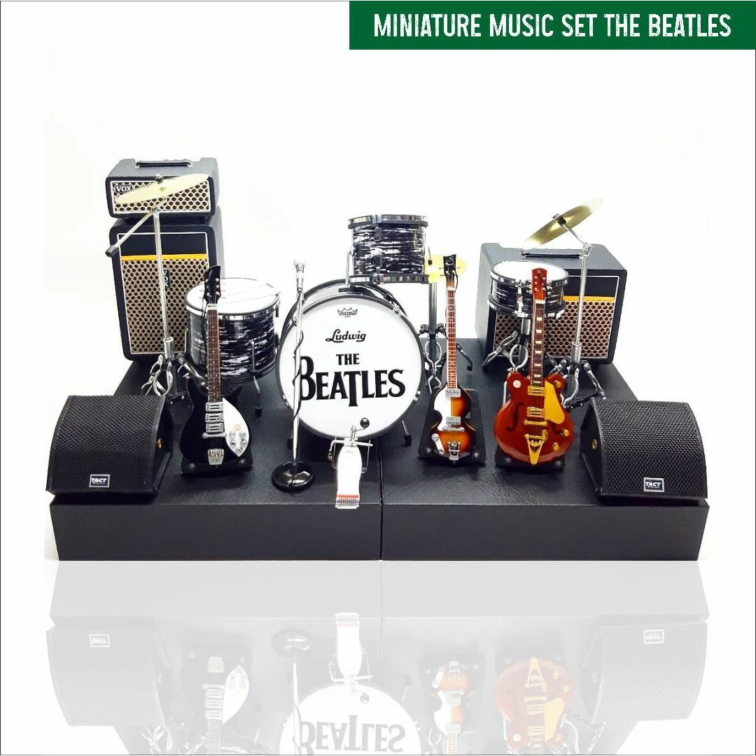 BEATLESビートルズミニチュアドラムギターアンプセット10ｃｍミニチュア楽器 エンタメ/ホビーのおもちゃ/ぬいぐるみ(模型/プラモデル)の商品写真