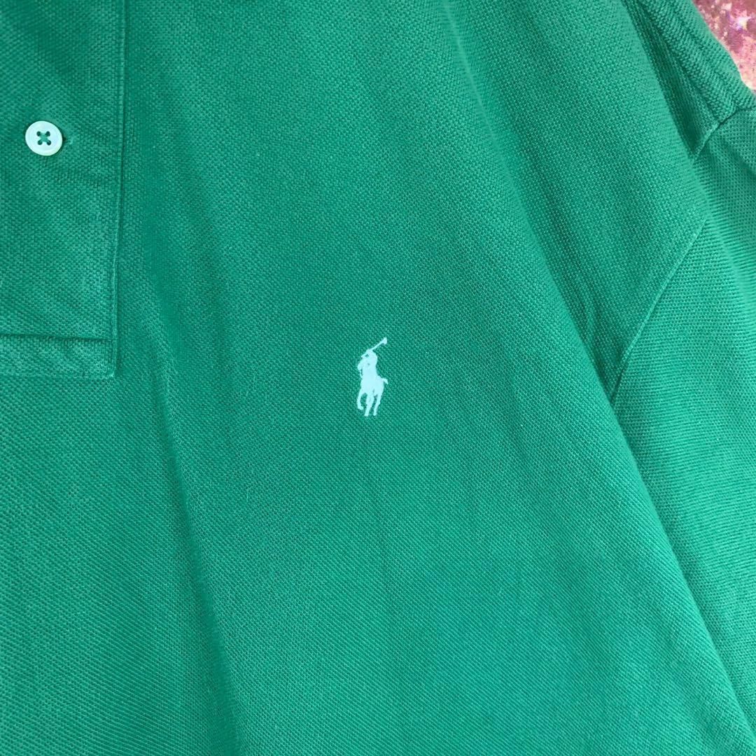 5921 古着　ポロバイラルフローレン　ポロシャツ　半袖　刺繍ロゴ　XL メンズのトップス(ポロシャツ)の商品写真