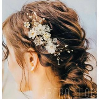 透明 花 ヘアアクセ 髪飾り 和装 前撮り ブライダル　結婚式 成人式 着物(その他)