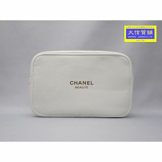 CHANEL BEAUTE シャネル ポーチ フェルト ホワイト 非売品 ノベルティ 中古B+ 【送料無料】 A-8444【質屋出品】(ポーチ)