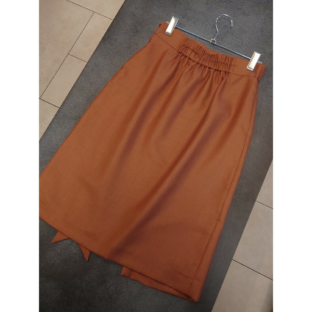 TONAL(トーナル)のTONAL トーナル ワイドリボンタイトスカート ブラウン 38 レディースのスカート(ひざ丈スカート)の商品写真