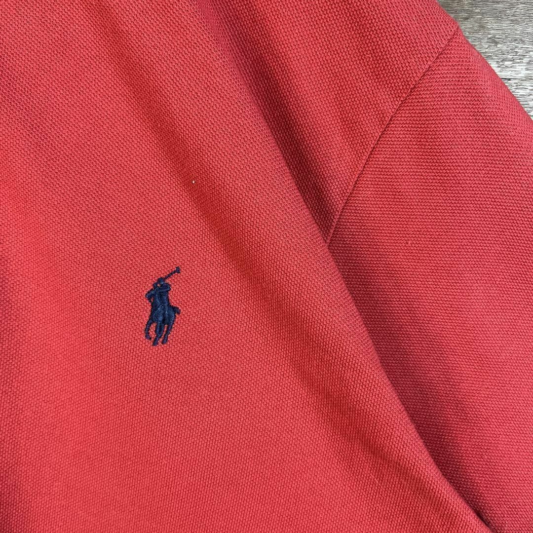 6313 ポロラルフローレン　ポロシャツ　半袖　刺繍ロゴ　2XL 赤 メンズのトップス(ポロシャツ)の商品写真