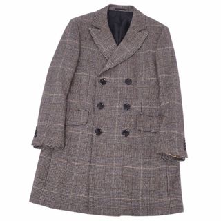 マッキントッシュ(MACKINTOSH)の美品 マッキントッシュ MACKINTOSH コート ダブルブレスト チェック柄 ウール ツイード アウター メンズ M グレー(その他)