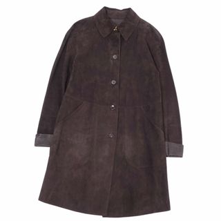 エトロ(ETRO)のエトロ ETRO コート レザーコート 裏ペイズリー柄 スウェードレザー ラムレザー アウター レディース 40(M相当) ブラウン(その他)