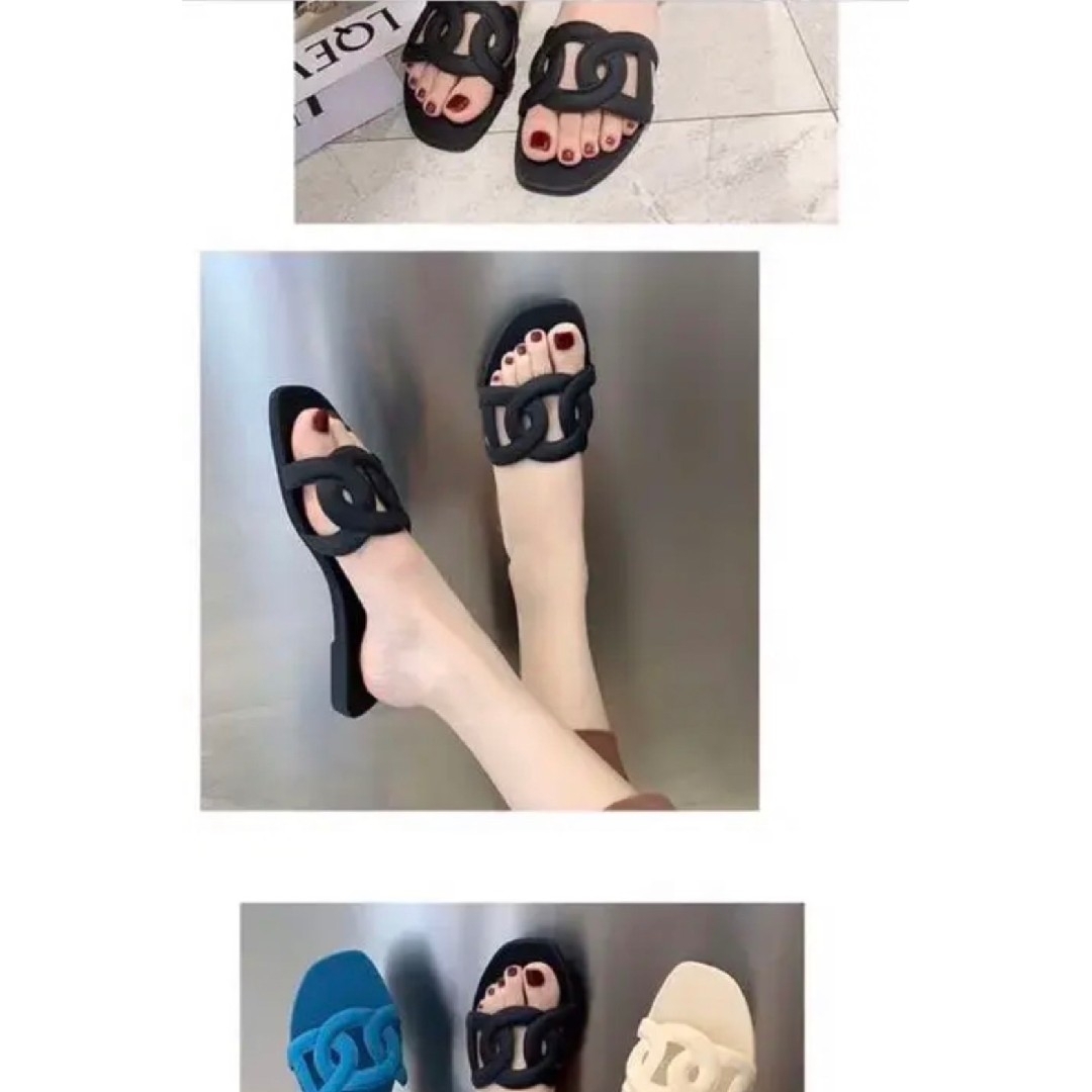 アロハ ラバーサンダル　ブラック レディースの靴/シューズ(サンダル)の商品写真
