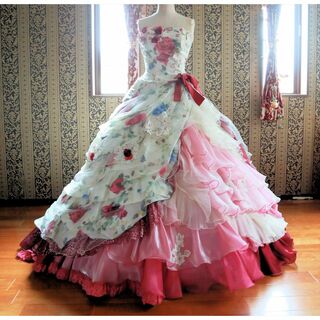 佐々木希コレクション高級ウエディングドレス5号7号9号小さいサイズカラードレス(ウェディングドレス)