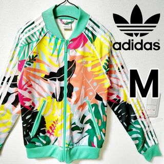 オリジナルス(Originals（adidas）)のアディダス 緑リーフ柄 スーパースター トラックジャケット ジャージ 女性M(その他)