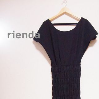 リエンダ(rienda)のrienda リエンダ　ミニ　ワンピース　タイト　スタイルアップ　黒　ブラック(ミニワンピース)