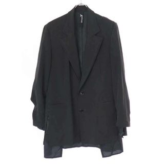 Yohji Yamamoto - Ground Y グラウンド ワイ 20SS CREPE de CHINE DOUBLE JACKET ダブルジャケット ブラック 4 GA-J02-500