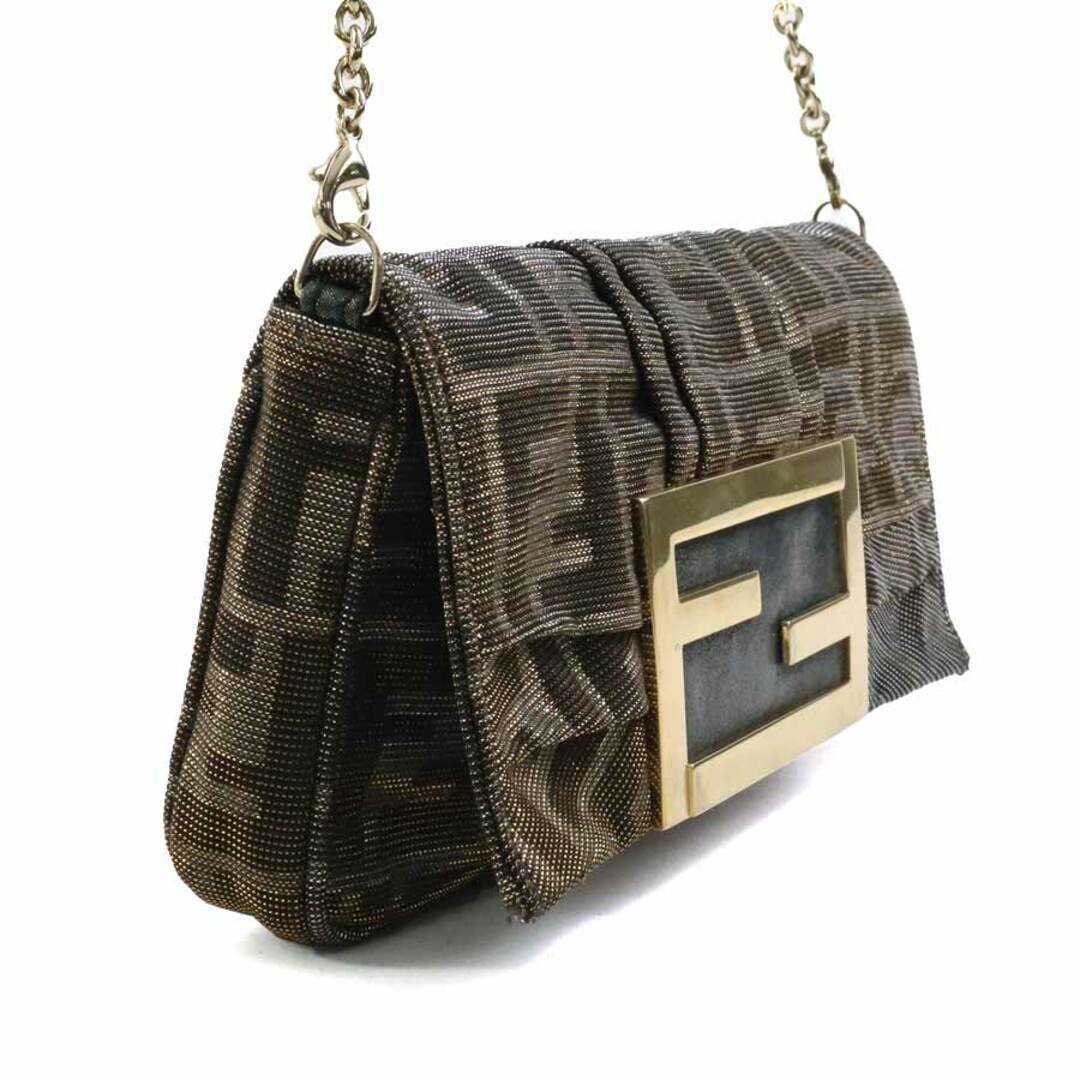 FENDI(フェンディ)のフェンディ FENDI ショルダーバッグ ズッカ キャンバス/メタル ゴールド/シルバー レディース 送料無料【中古】 e58485f レディースのバッグ(ショルダーバッグ)の商品写真